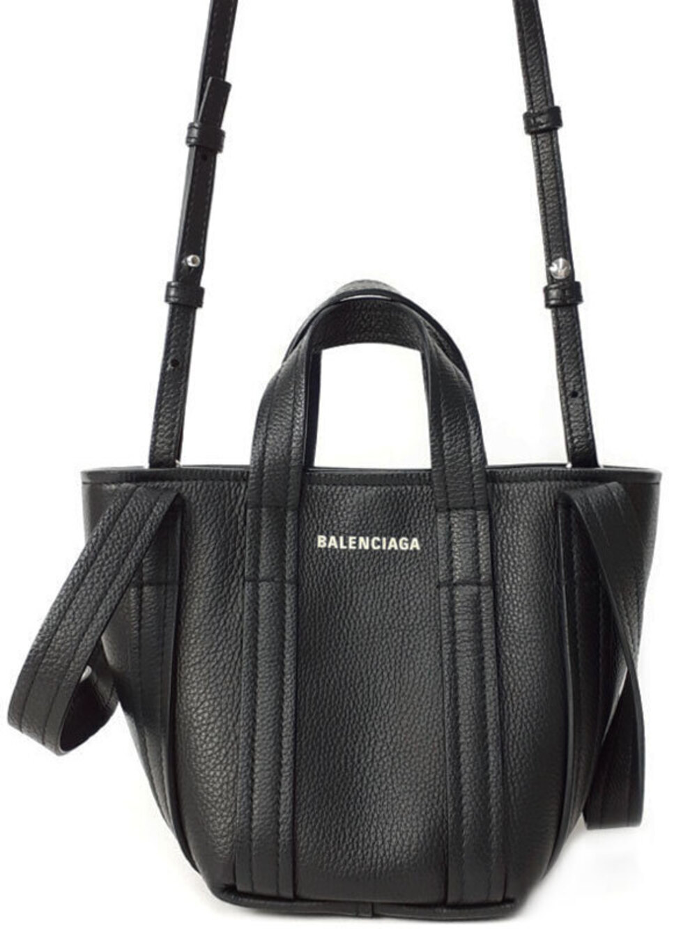 Balenciaga Everyday North South Tote Bag black grained calfskin